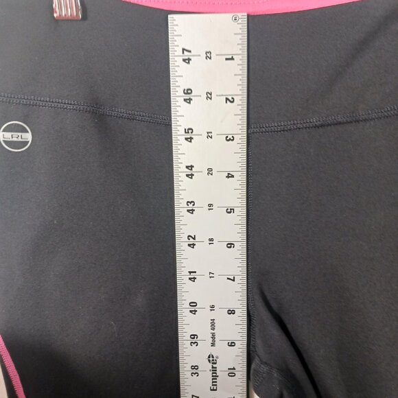 Lauren Ralph Lauren Active, Black Activewear Leggings with Pink Trim, Size Small - Picture 10 of 13